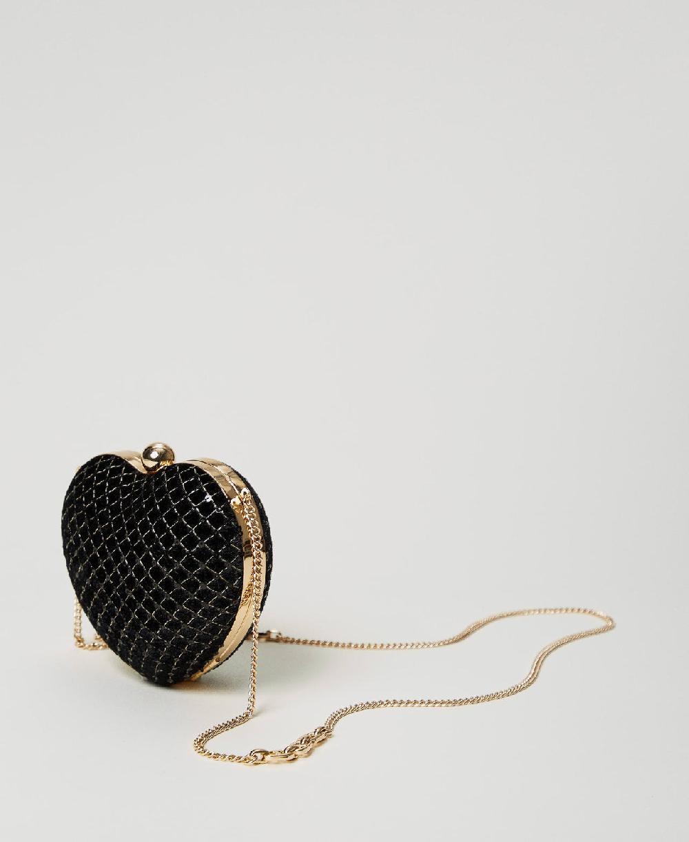 Scee by twin set Clutch 'Coup de coeur' in velluto ricamato Economico