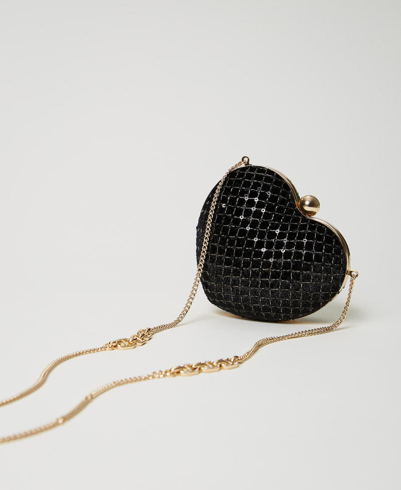Scee by twin set Clutch 'Coup de coeur' in velluto ricamato Economico