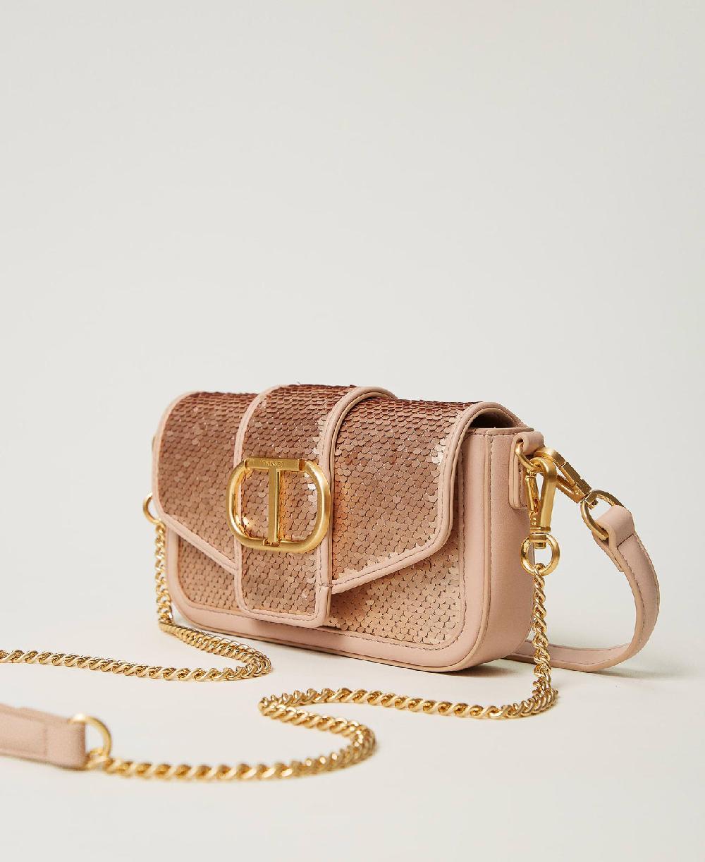 Scee by twin set Borsa a tracolla 'Amie' con paillettes In Vendita