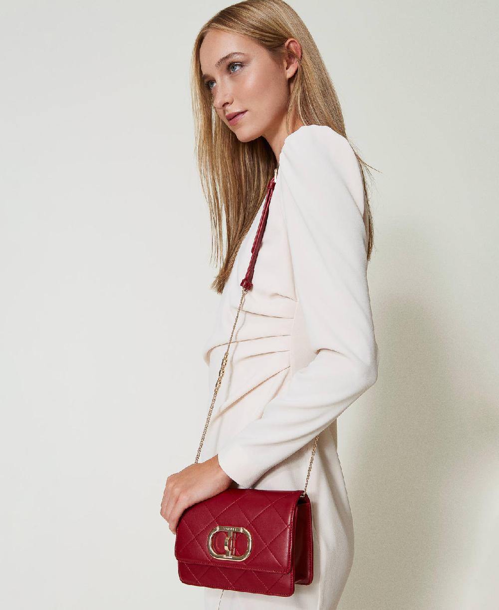 Scee by twin set Borsa a tracolla con chiusura Oval T Saldi Di Fabbrica