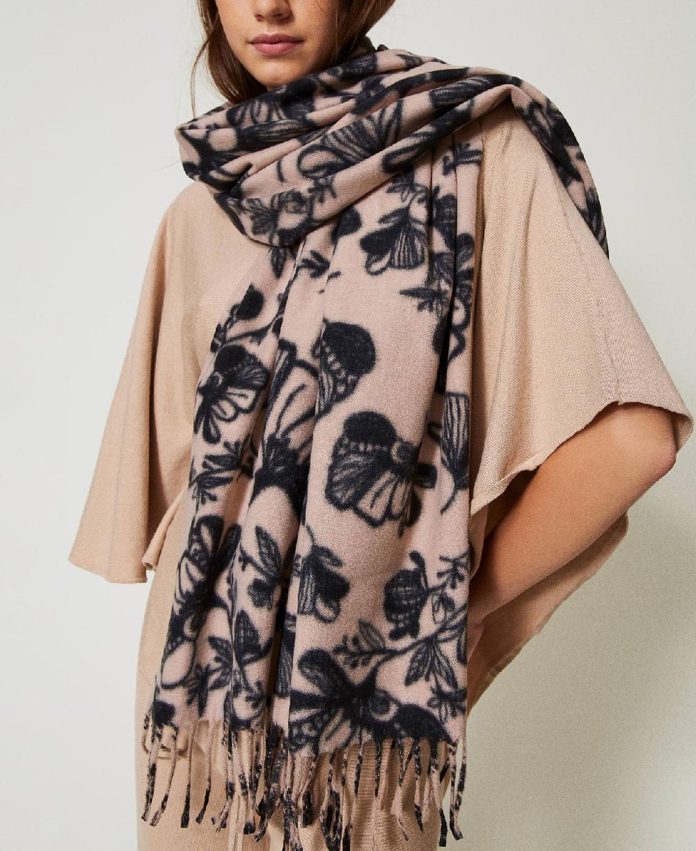 Scee by twin set Stola in panno a fiori Soddisfazione Garantita