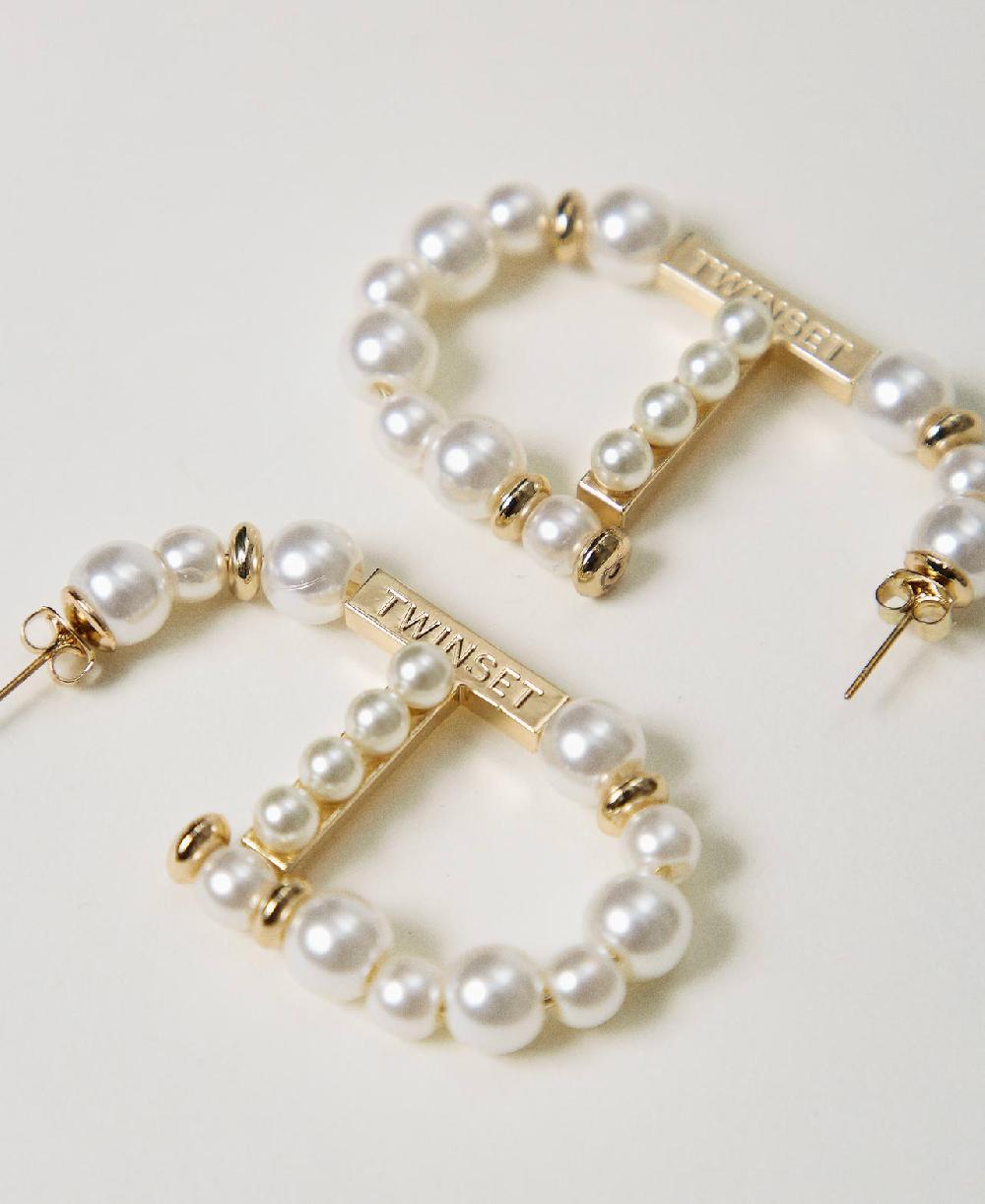 Scee by twin set Orecchini Oval T con perle Qualità Garantita