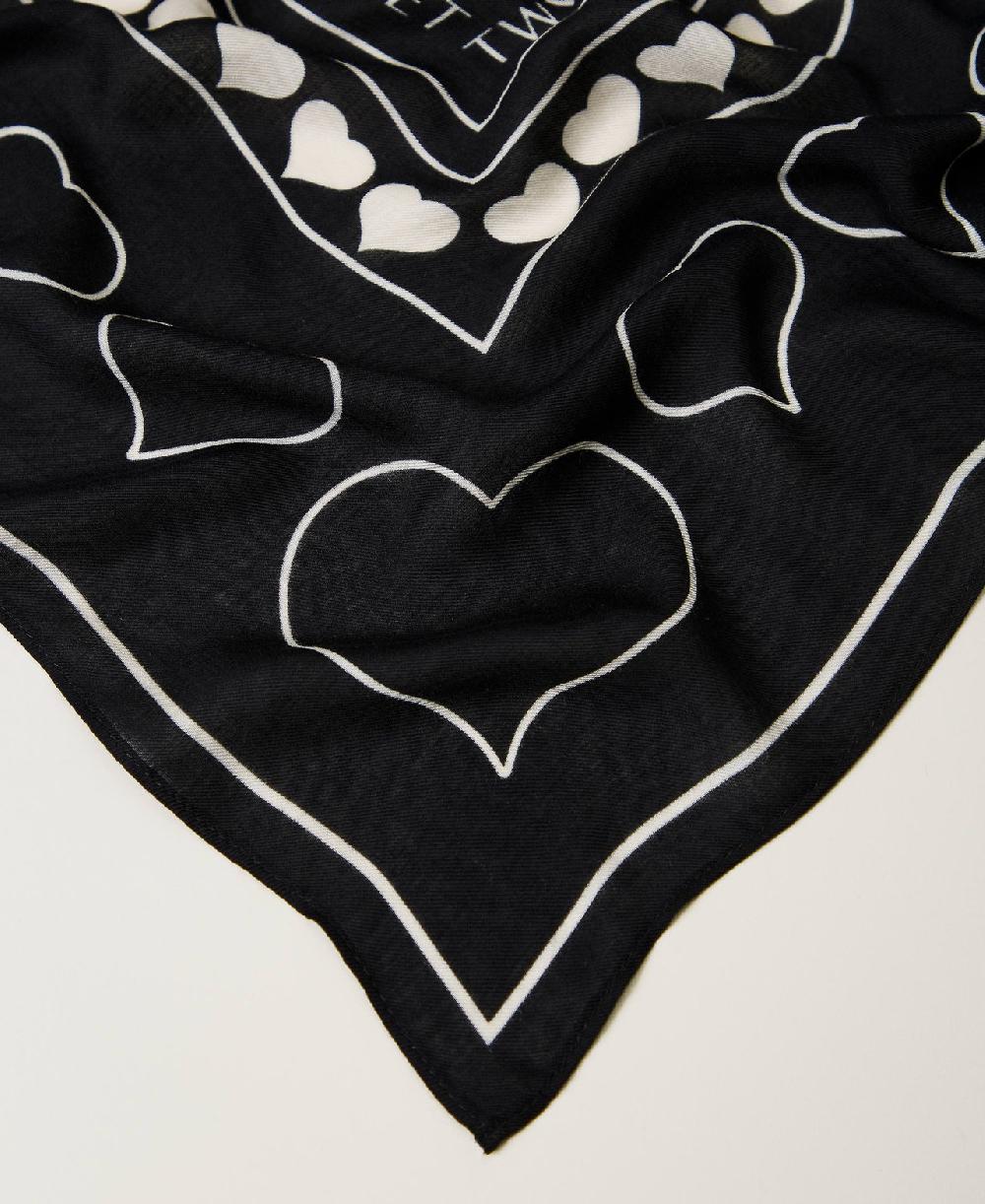 Scee by twin set Kefiah con stampa logo e cuori Negozi Online