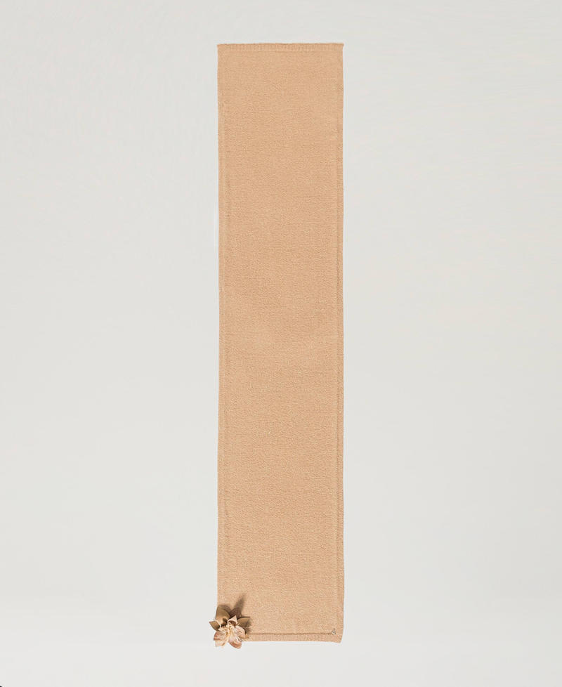 Scee by twin set Sciarpa in maglia con spilla a fiore Promozione Limitata