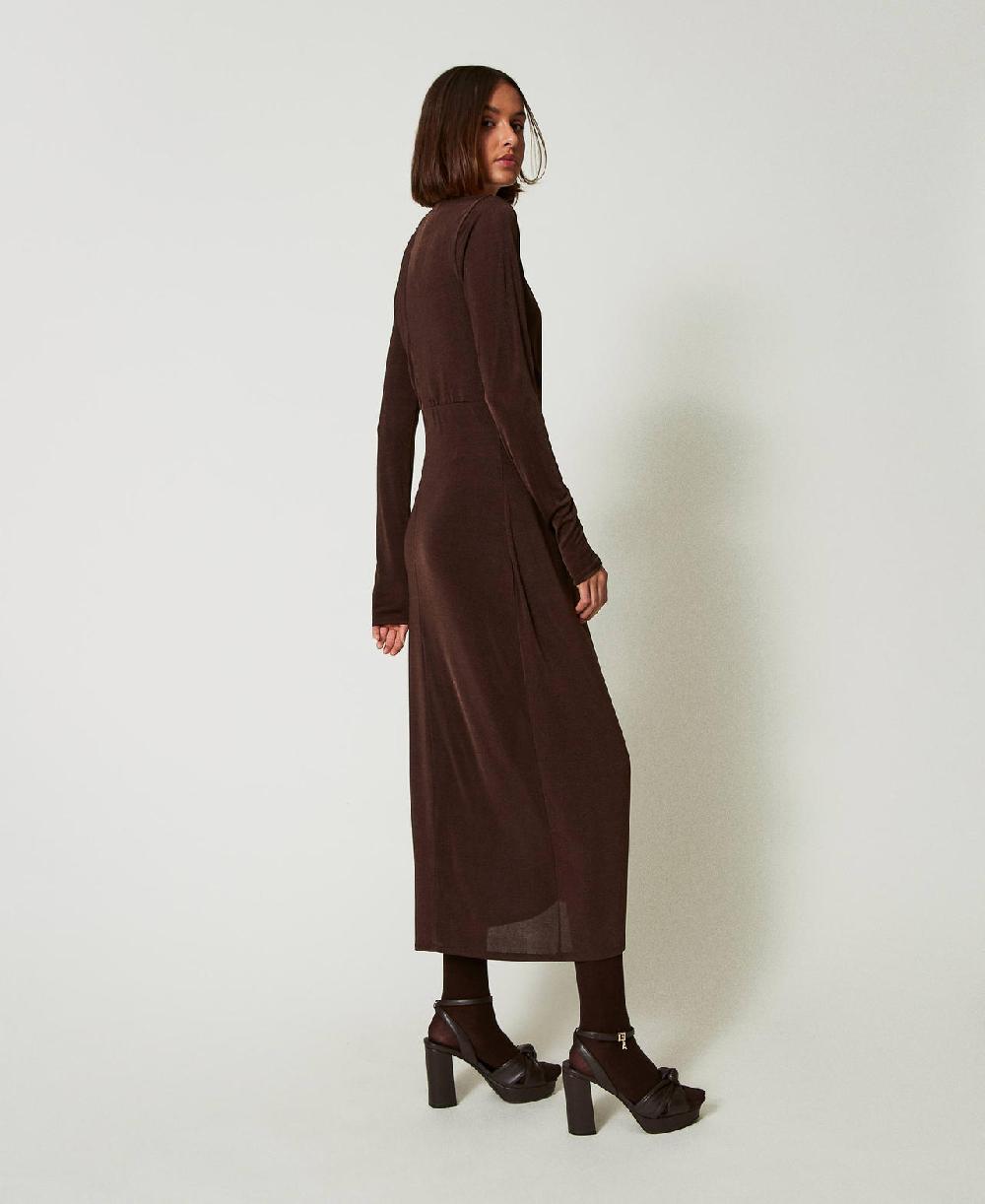 Scee by twin set Abito lungo in jersey con drappeggio laterale Presa