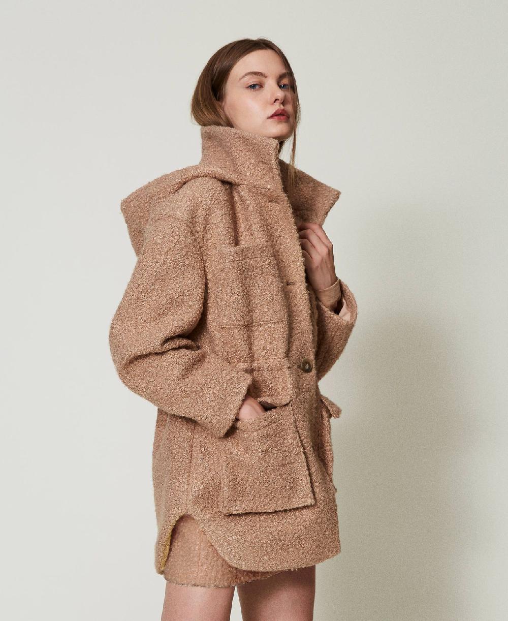 Scee by twin set Cappotto parka in panno arricciato Sconto
