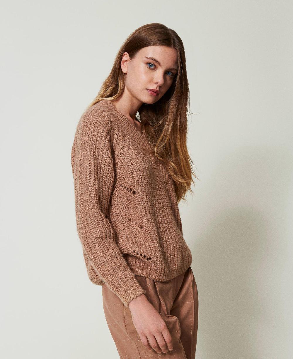 Scee by twin set Maglia a coste con trecce Economico