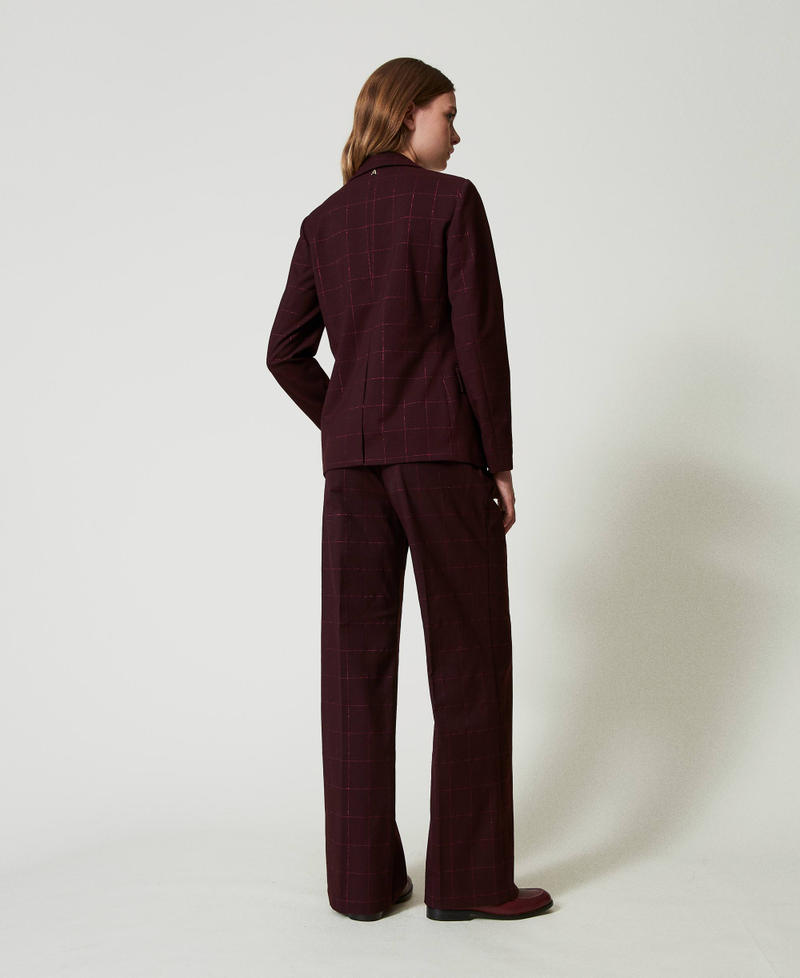 Scee by twin set Pantaloni a palazzo check con lurex In Vendita