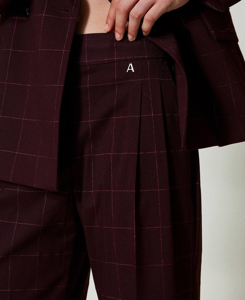 Scee by twin set Pantaloni a palazzo check con lurex In Vendita
