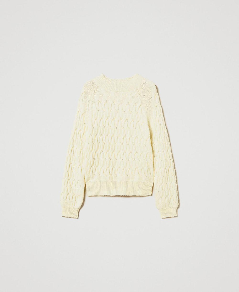 Scee by twin set Maglia lupetto in misto lana con trecce Offerte