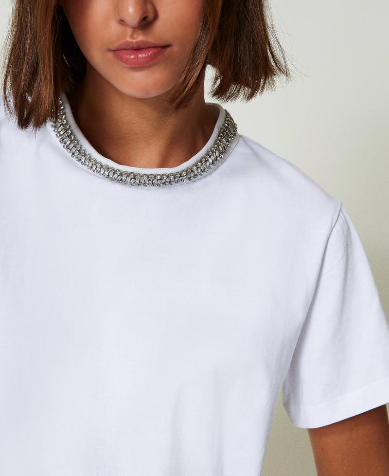 Scee by twin set T-shirt con ricamo a mano Vendita Calda