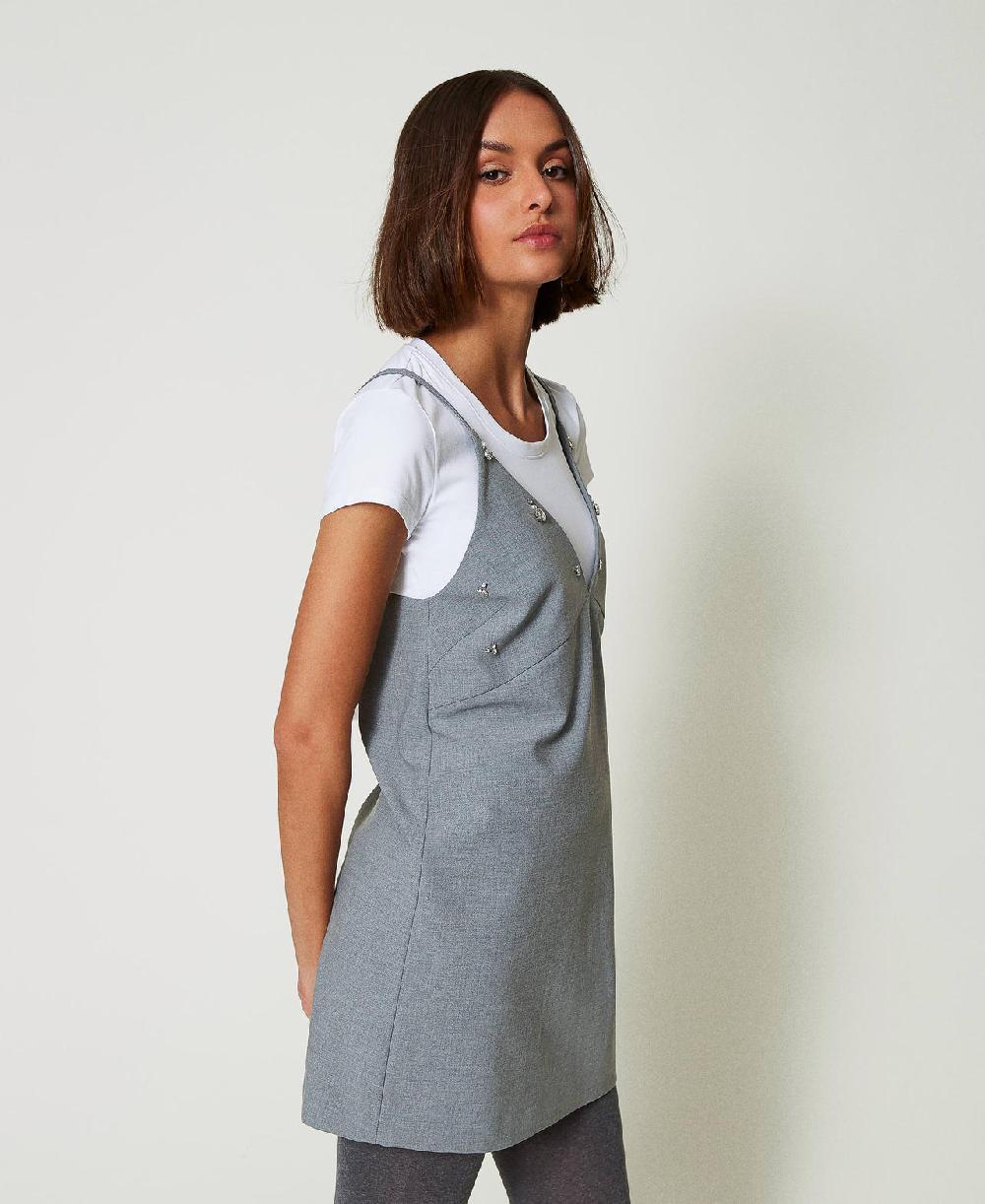 Scee by twin set Abito corto con ricami e T-shirt Saldi Di Fabbrica
