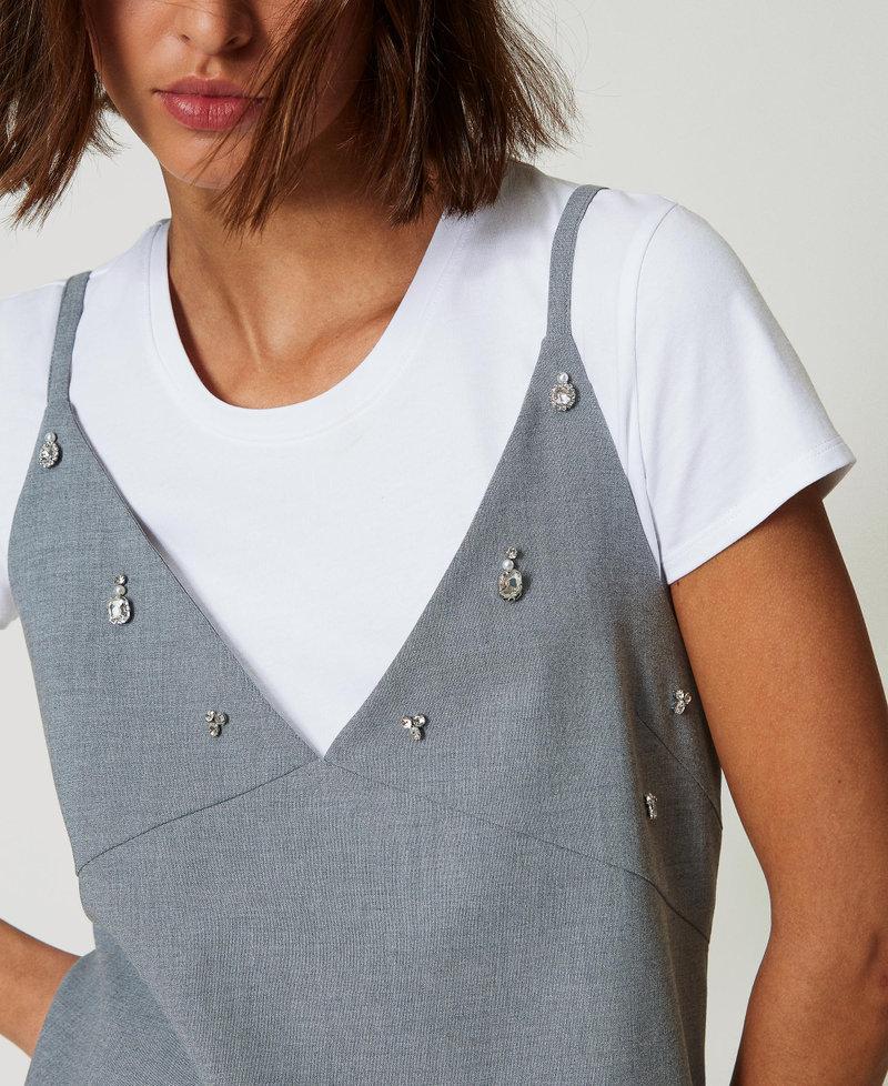 Scee by twin set Abito corto con ricami e T-shirt Saldi Di Fabbrica