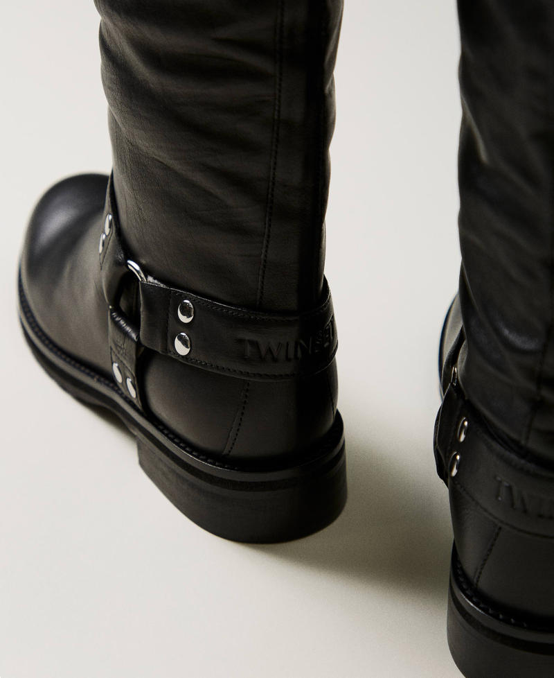 Scee by twin set Stivali biker 'Darcy' in pelle con cinturini Vendite Flash