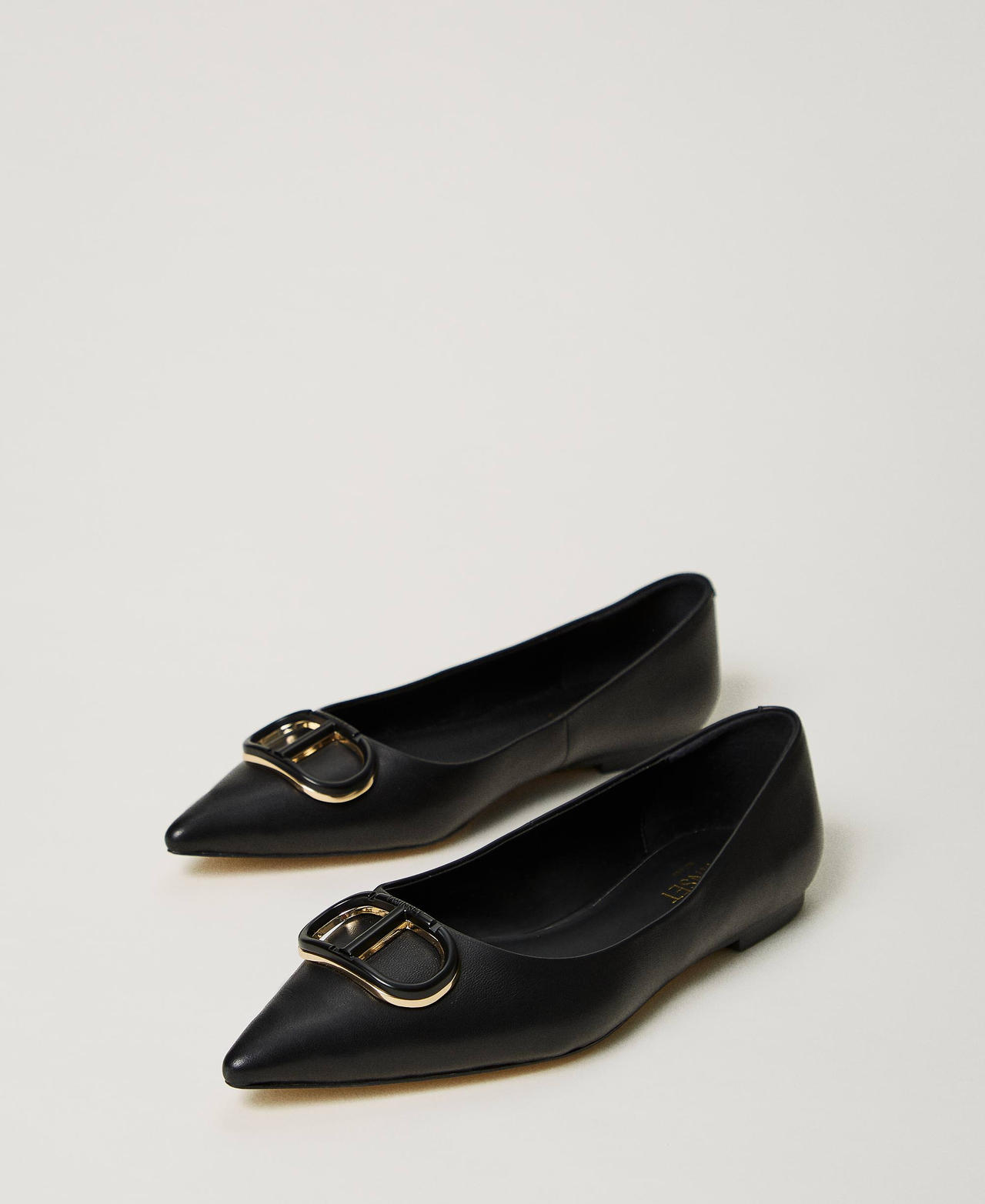Scee by twin set Ballerine in pelle con Oval T 2025