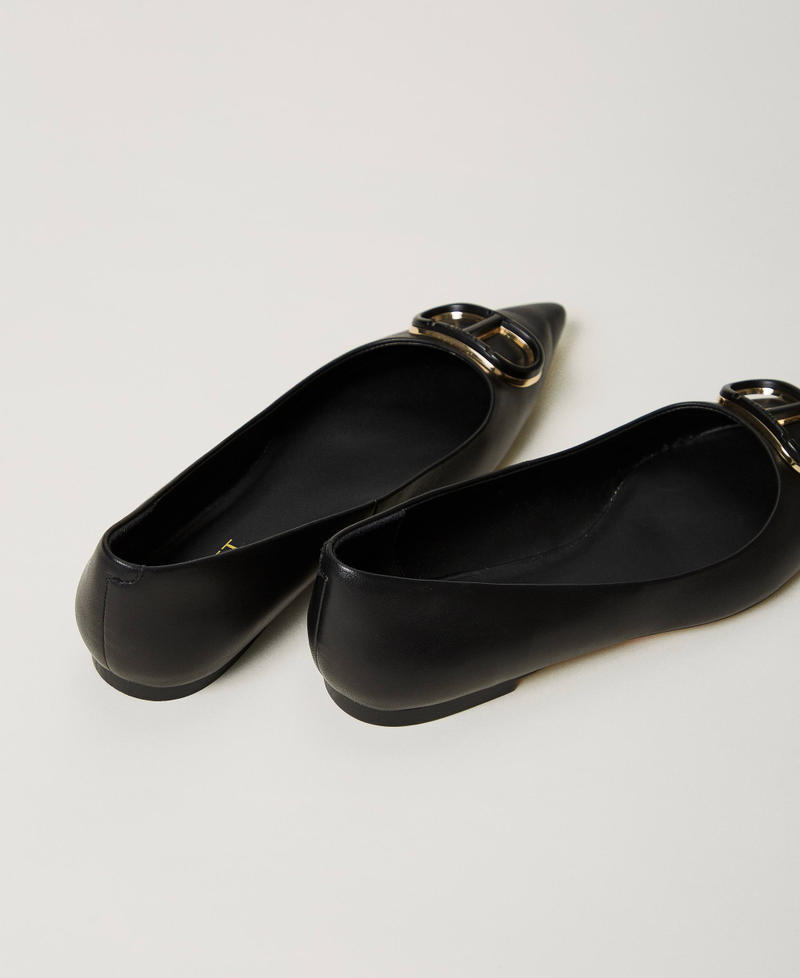 Scee by twin set Ballerine in pelle con Oval T 2025
