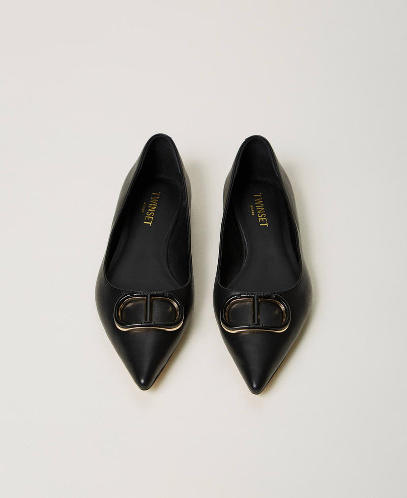 Scee by twin set Ballerine in pelle con Oval T 2025