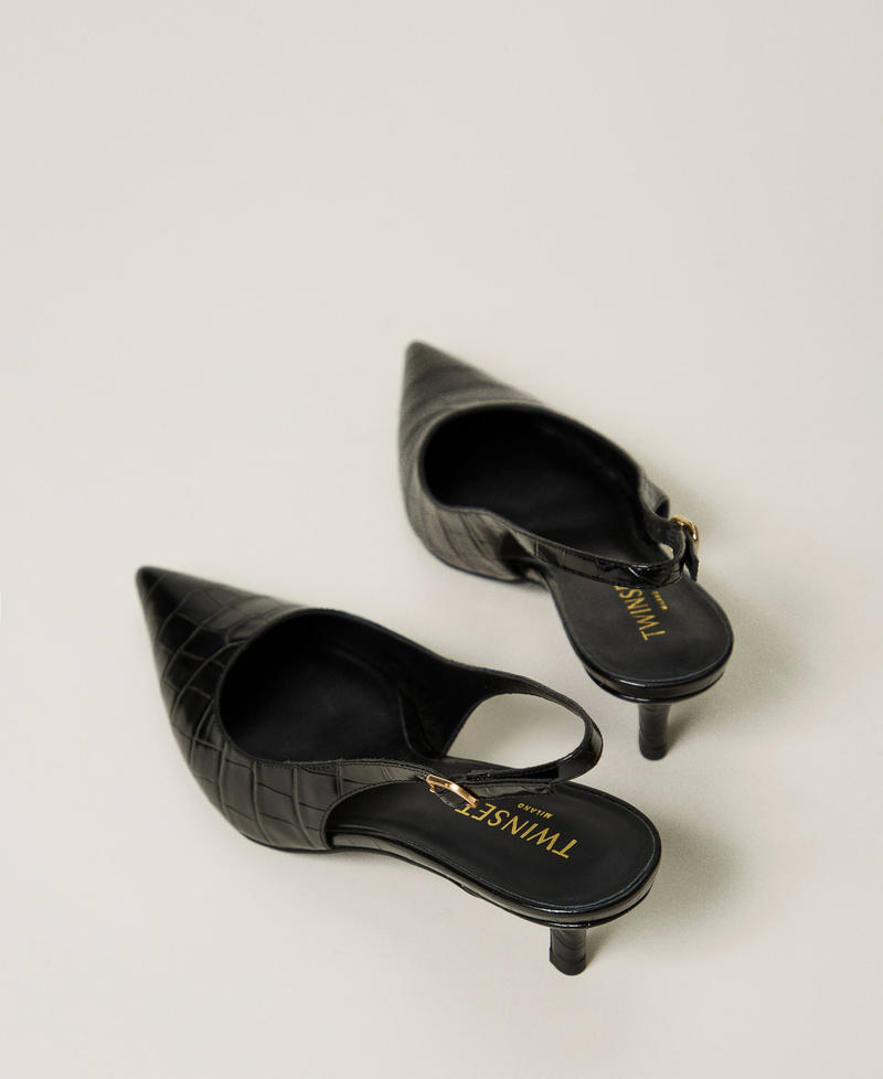Scee by twin set Décolleté sling back a stampa cocco Italy
