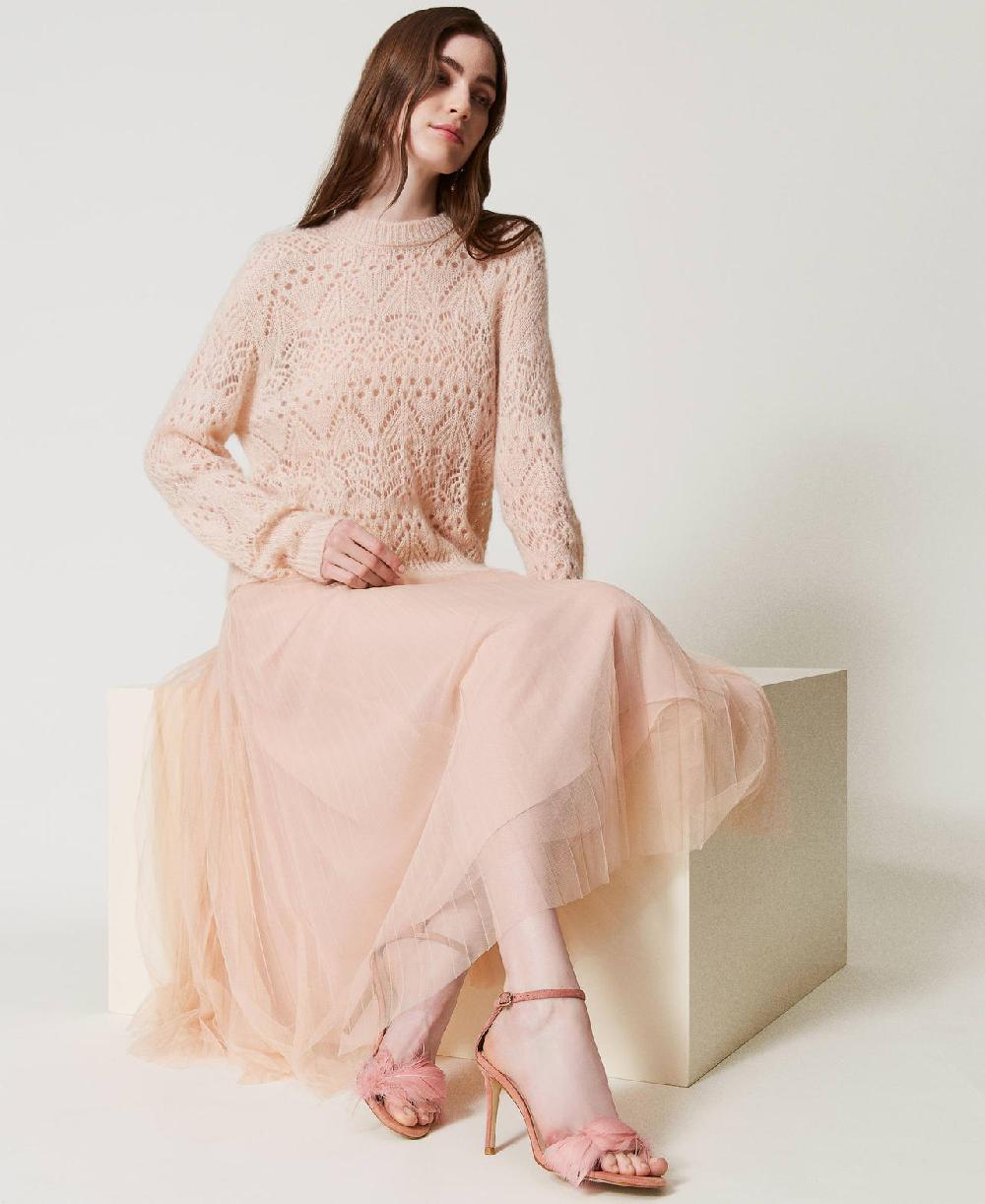 Scee by twin set Sandali in pelle con piume