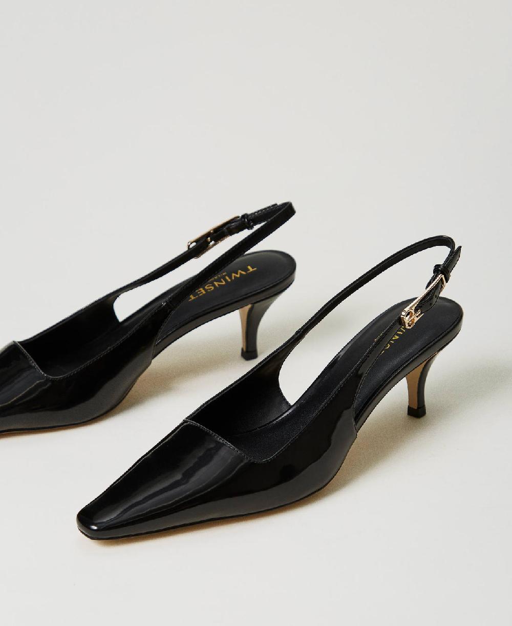 Scee by twin set Décolleté sling back in vernice Spedizione Gratuita