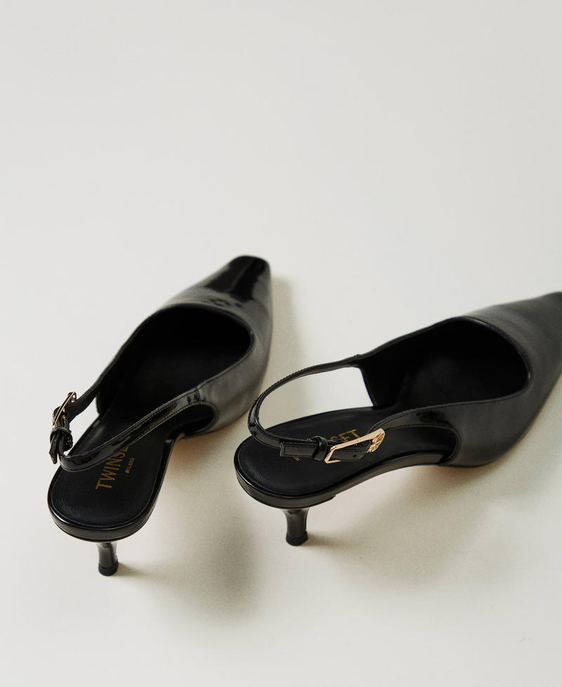 Scee by twin set Décolleté sling back in vernice Spedizione Gratuita