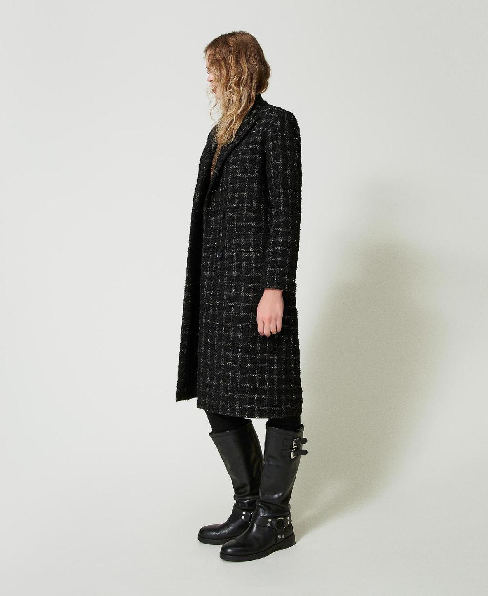Scee by twin set Cappotto bouclé a disegno check Shopping Online