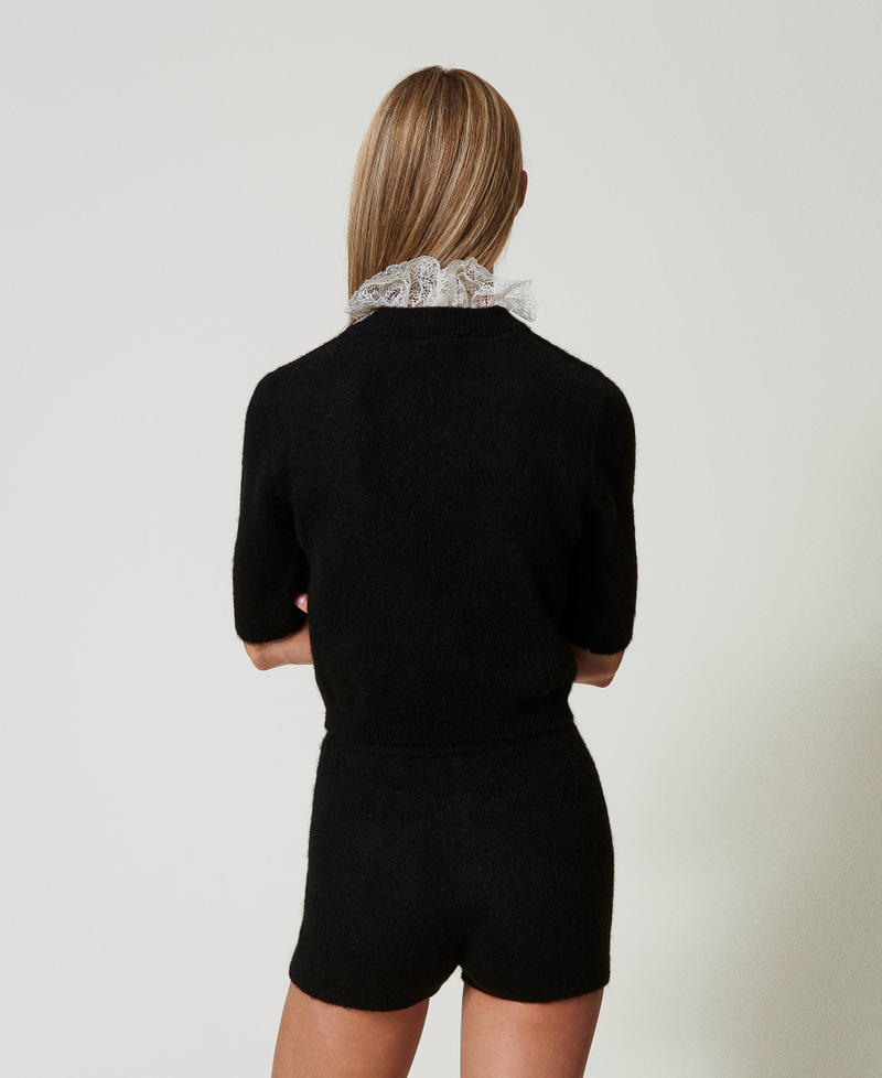 Scee by twin set Maglia 'Charlotte' in misto mohair con pizzo Sottocosto