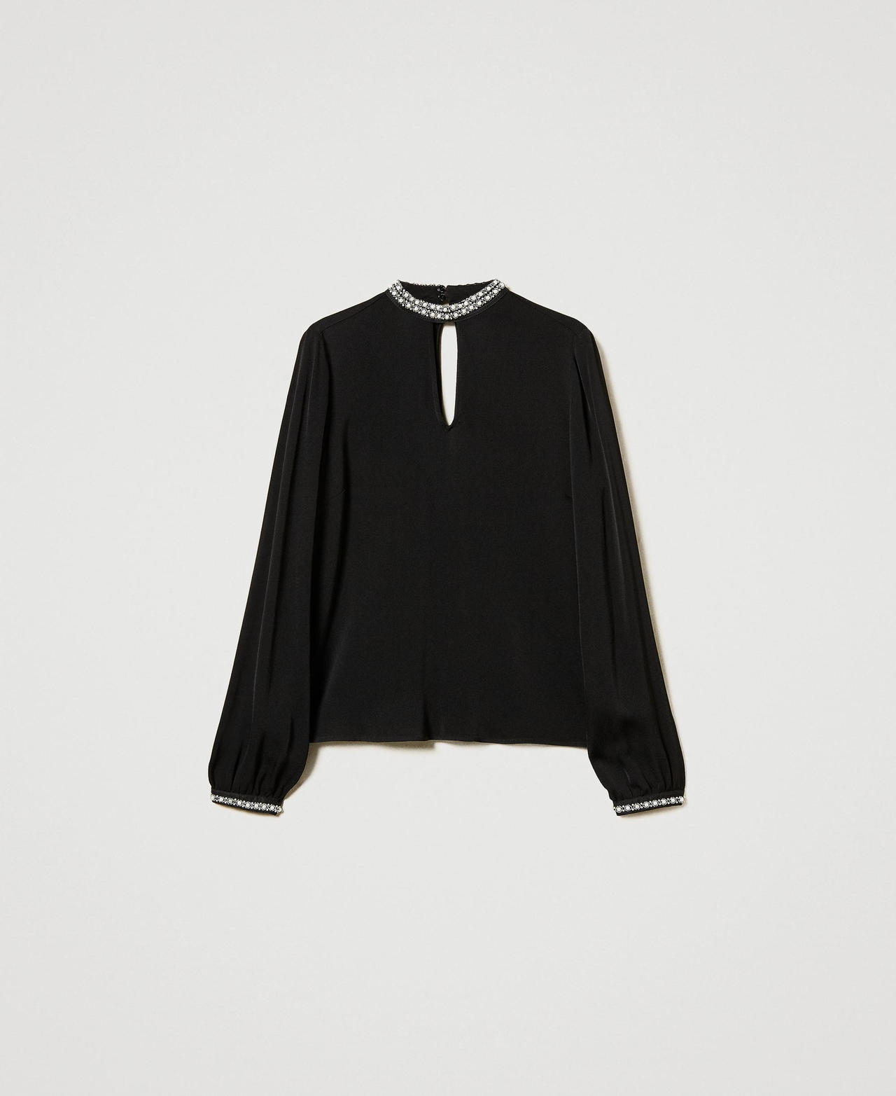 Scee by twin set Blusa in crêpe con ricami Presa