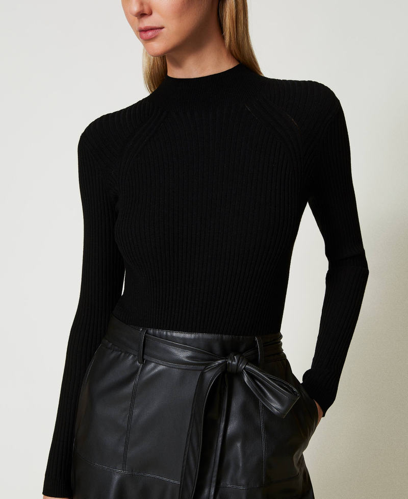 Scee by twin set Abito longuette in maglia e tessuto spalmato Outlet