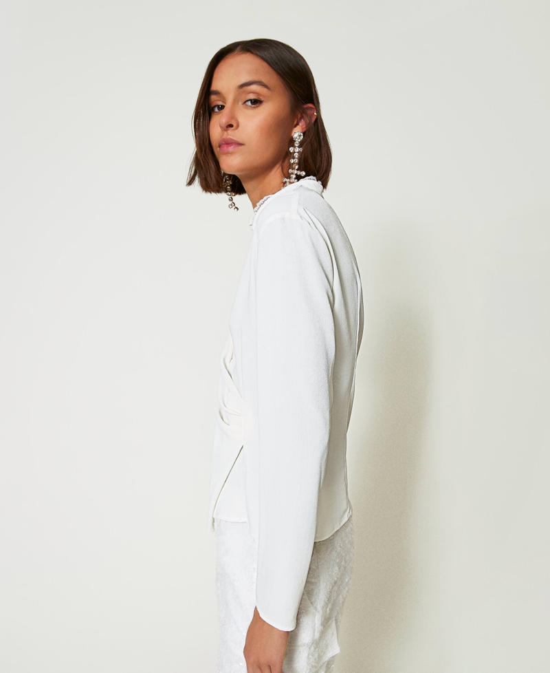 Scee by twin set Blusa in crêpe de Chine riciclato Saldi