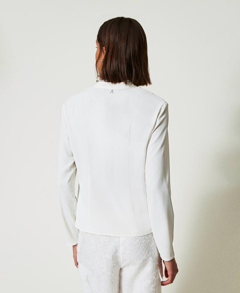 Scee by twin set Blusa in crêpe de Chine riciclato Saldi