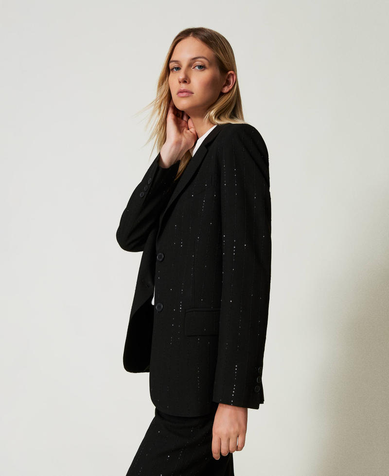 Scee by twin set Giacca blazer in panno con paillettes Offerte