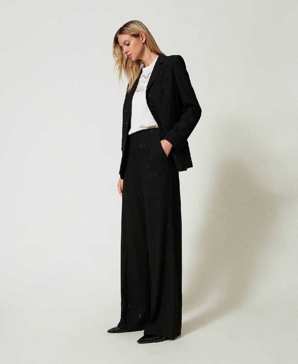 Scee by twin set Pantaloni in panno con paillettes Hotsell