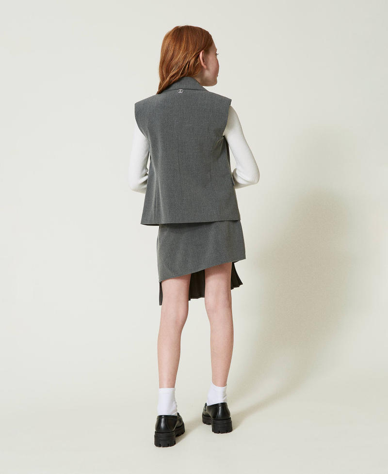 Scee by twin set Gilet monopetto in flanella Vendita Calda