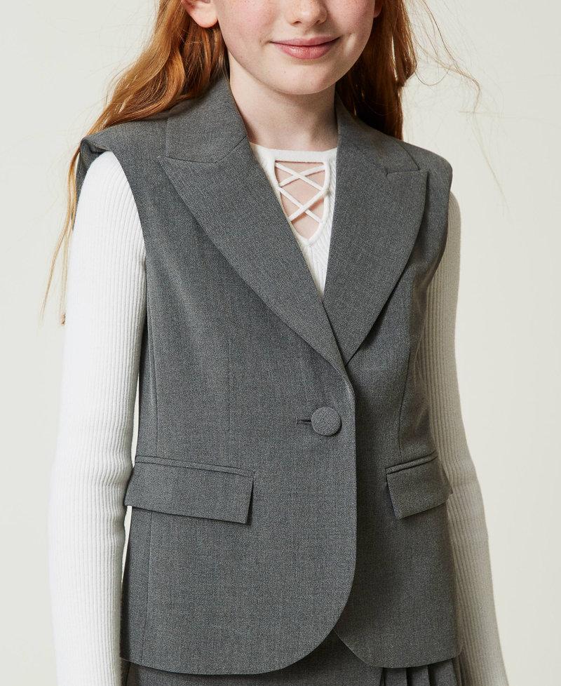 Scee by twin set Gilet monopetto in flanella Vendita Calda