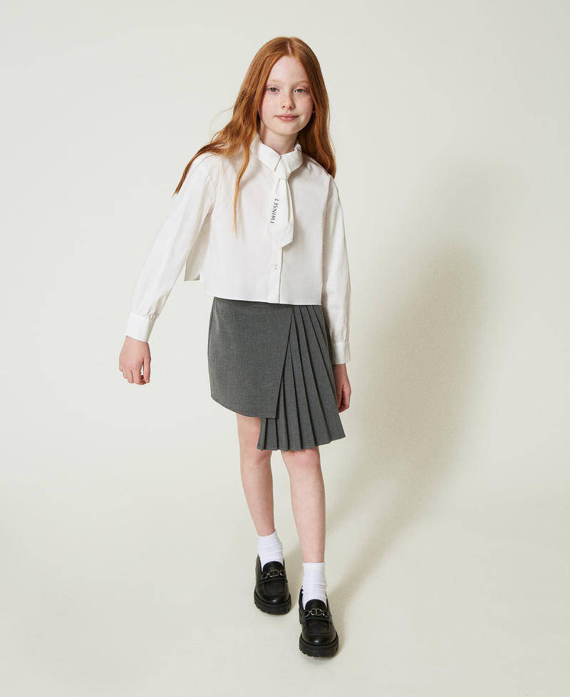 Scee by twin set Camicia in popeline con cravatta Saldi Di Fabbrica