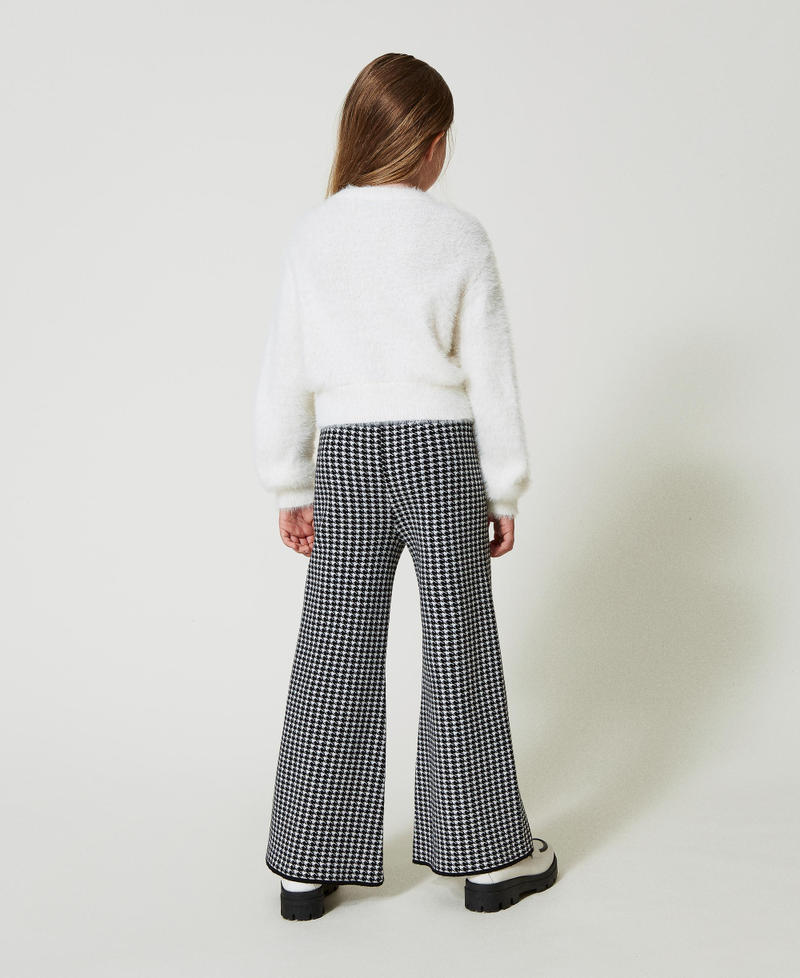 Scee by twin set Pantaloni in maglia jacquard pied de poule Nuova