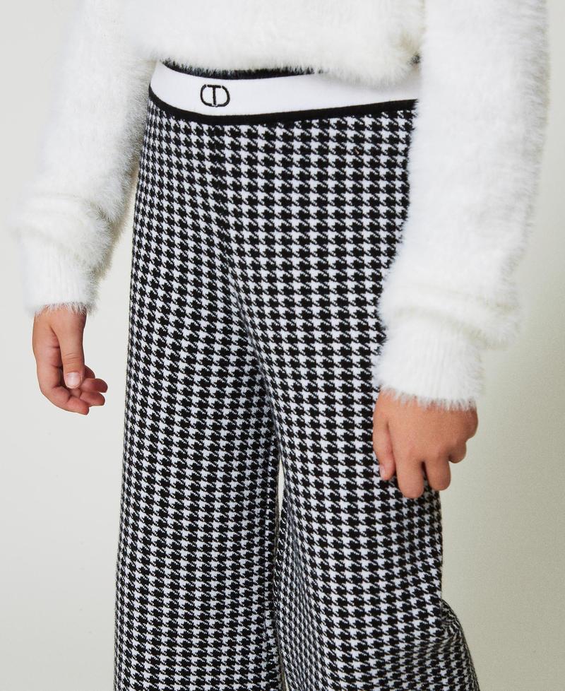 Scee by twin set Pantaloni in maglia jacquard pied de poule Nuova