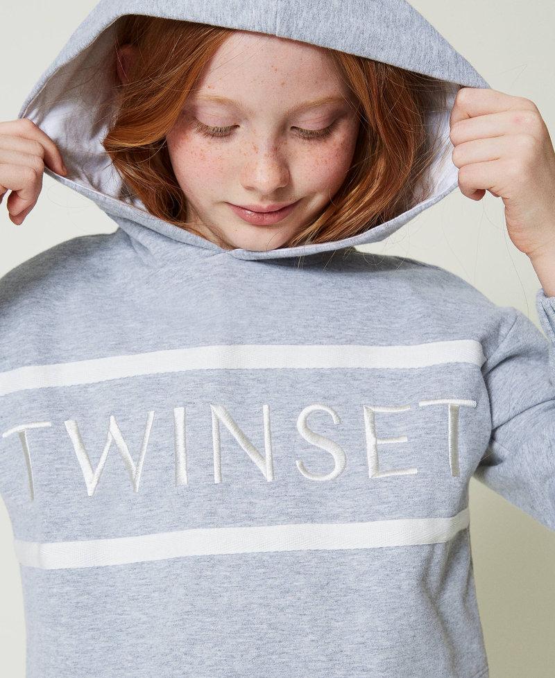 Scee by twin set Felpa cropped con logo ricamato 2025