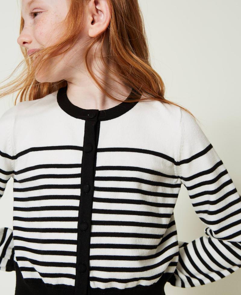 Scee by twin set Cardigan a righe con logo jacquard Offerta esclusiva