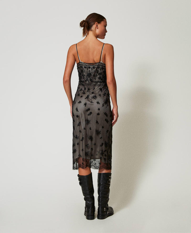 Scee by twin set Abito longuette in tulle con ricamo a mano Acquista Ora
