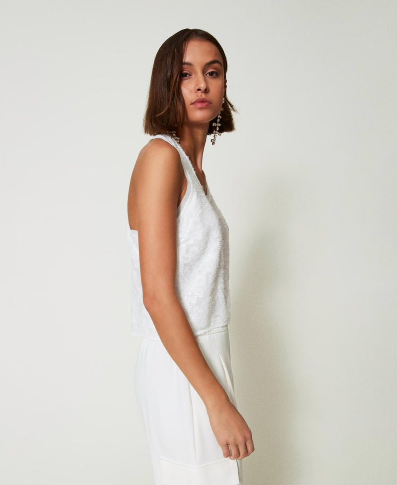Scee by twin set Top a canotta in full paillettes Shopping Online
