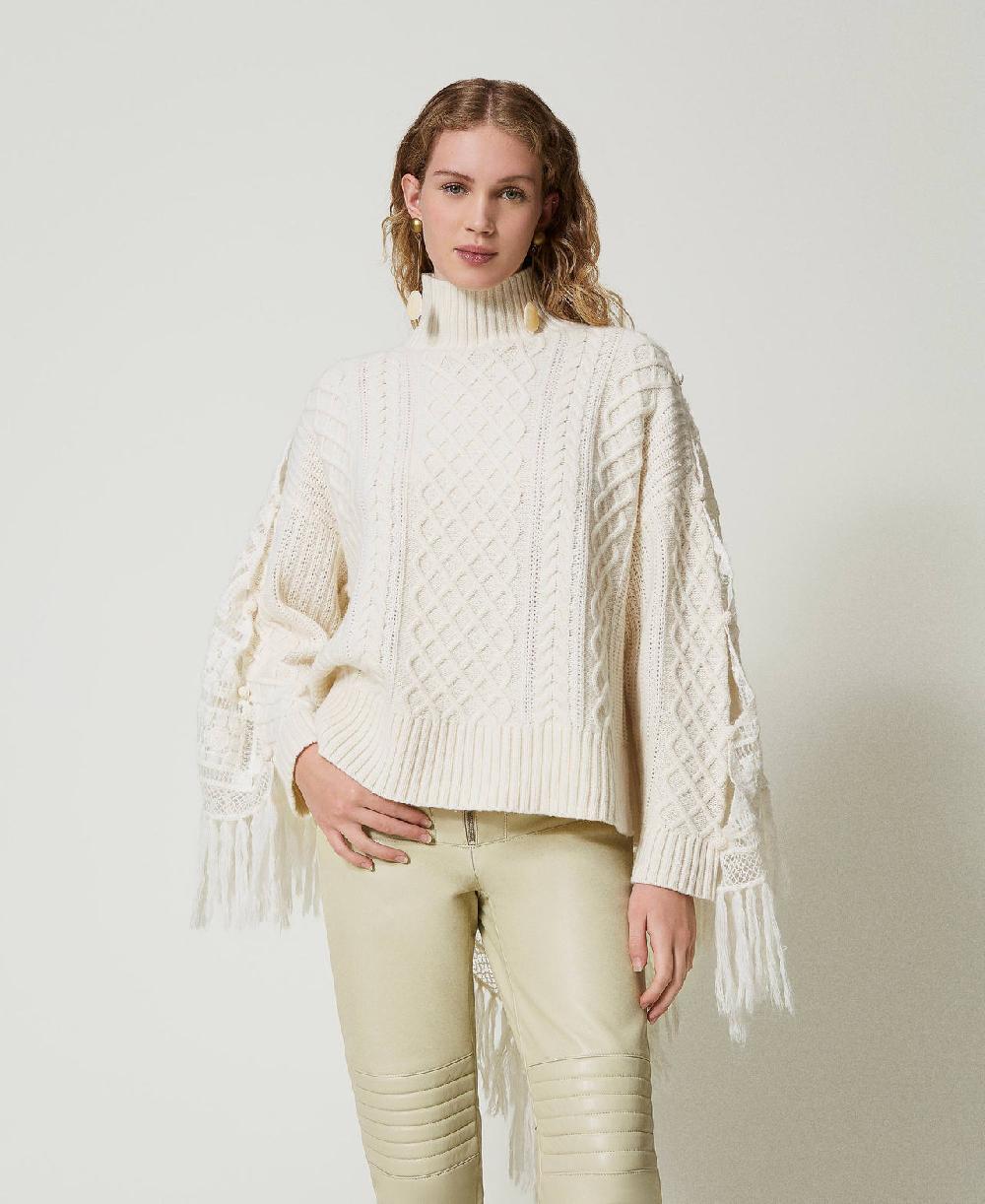 Scee by twin set Maxi maglia in misto lana con stola Affare Del Giorno