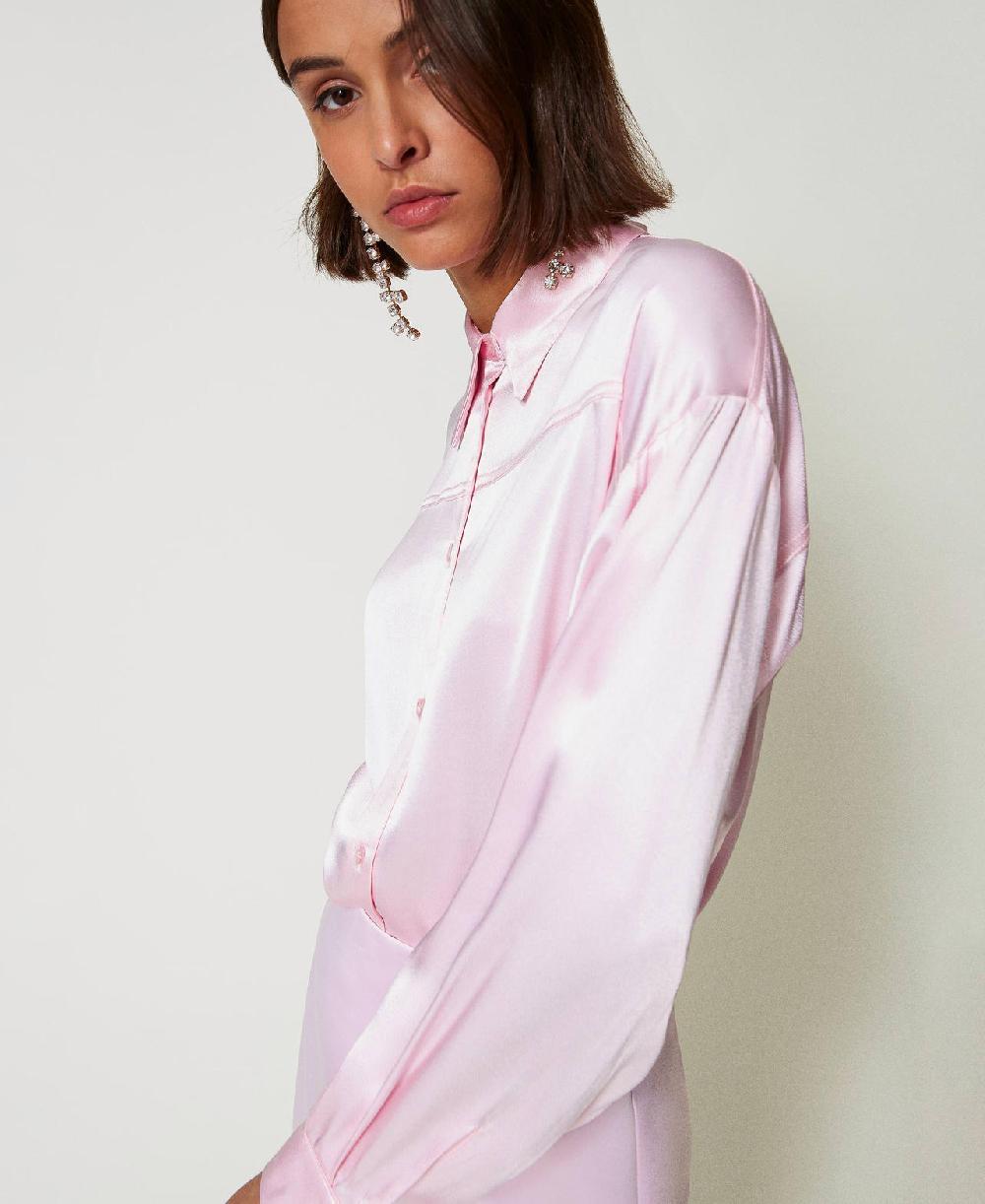 Scee by twin set Camicia in raso martellato Offerta