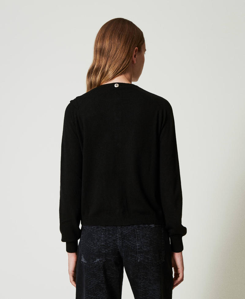 Scee by twin set Cardigan in misto lana con maxi fiocco Offerte