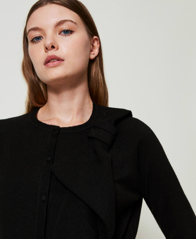 Scee by twin set Cardigan in misto lana con maxi fiocco Offerte