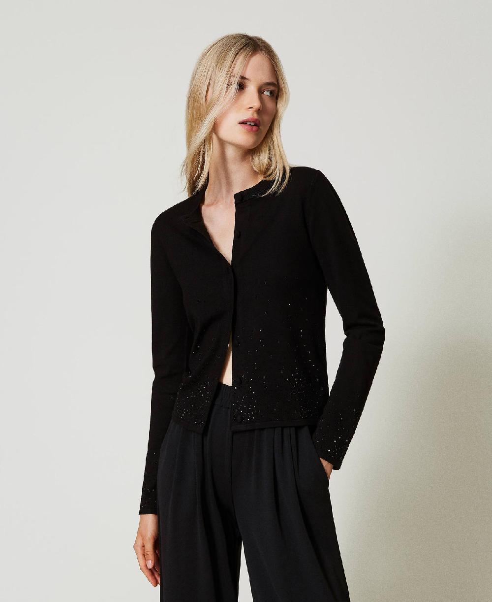 Scee by twin set Cardigan con strass in dégradé Negozio
