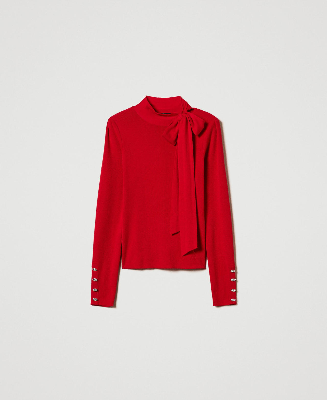 Scee by twin set Maglia lupetto con fiocco e ricamo Nuova