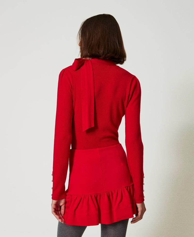 Scee by twin set Maglia lupetto con fiocco e ricamo Nuova
