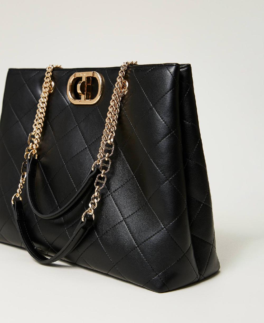 Scee by twin set Borsa shopper con chiusura Oval T In Linea
